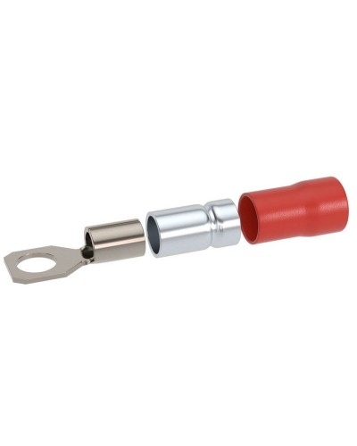 Наконечник НКИ 0,25-1,5 М4 (D4,3мм) с отверстием под винт (100 шт) (2A4P-DS-PVC). Наконечник с отверстием под винт и изолированным фланцем ПВХ, двойная гильза. ДКС в Бийске