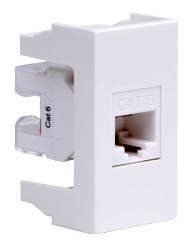 Розетка RJ-45 Viva 1 модуль кат.6A белая (45058). Розетка компьютерная экранированная с одним разъёмом. ДКС в Бийске