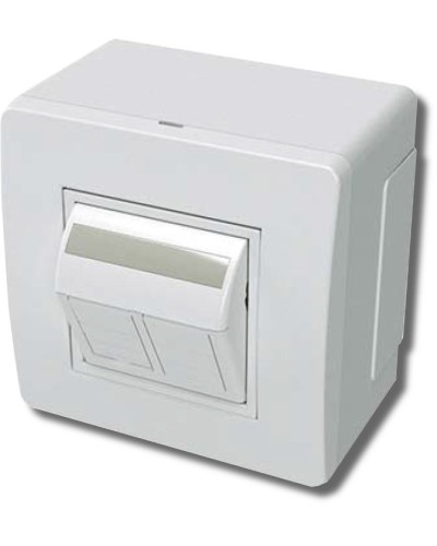 Коробка в сборе с 2 розетками RJ45, кат.5е, белая (10656): Коробка в сборе в Бийске
