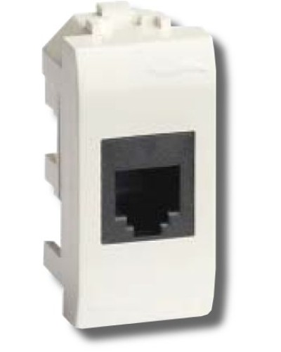 Розетка RJ-45 Brava 1 модуль белая (76654B): Розетка компьютерная с одним разъёмом в Бийске