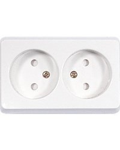 Розетка двойная открытой установки без з/к, бежевый, LK Standard (813601). Розетка без заземляющих контактов с защитными шторками. Экопласт в Бийске