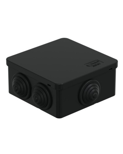 Коробка JBS101 100х100х55, 6 вых., IP55, черная (44037BL-1). Коробка монтажная. Экопласт в Бийске