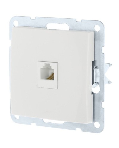 Розетка RJ-45 кат. 5е с накладкой, белый LK60 (866104-1). Розетка компьютерная. Экопласт в Бийске