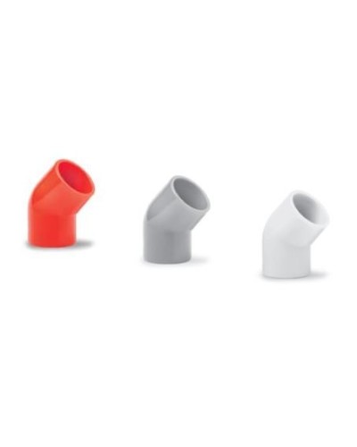 Ecoplast поворот 45гр., для аспирационной системы D25, АБС, белый (10 шт) (49225-10W). Поворот для аспирационной системы. Экопласт в Бийске