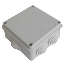 Коробка JBS100 100х100х55, 6 вых., 6P (0,15...2,5мм²) серая (43017HF-GR). Коробка монтажная, огнестойкая, без галогена. Экопласт