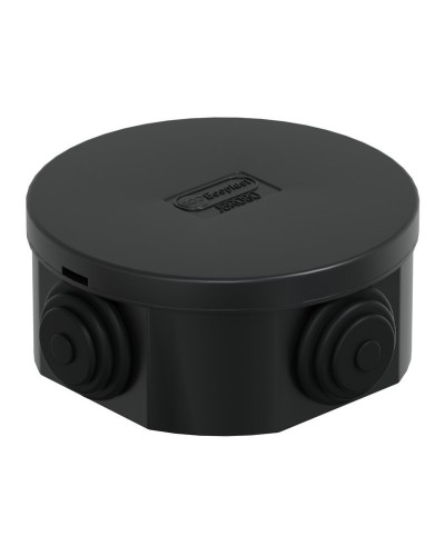 Коробка JBR080 D=80х40, 4 вых., IP44, черная (44005BL-1). Коробка монтажная. Экопласт в Бийске