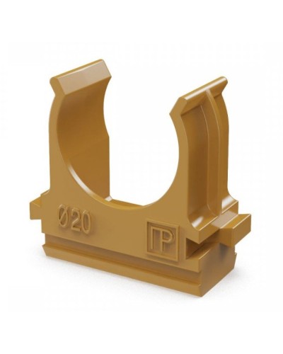 Крепёж-клипса для труб АБС-пластик бук D20 (100 шт) (PR13.0046). Крепление для труб ПВХ. Промрукав в Бийске