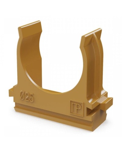 Крепёж-клипса для труб АБС-пластик бук D25 (100 шт) (PR13.0047). Крепление для труб ПВХ. Промрукав в Бийске