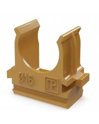 Крепёж-клипса для труб АБС-пластик бук D16 (100 шт) (PR13.0045). Крепление для труб ПВХ. Промрукав в Бийске