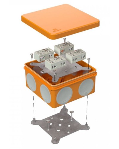 Коробка огнестойкая 100х100х50 (60-0300-FR6.0-4-8-Р Е15-Е60). Коробка огнестойкая для открытой установки. Промрукав в Бийске