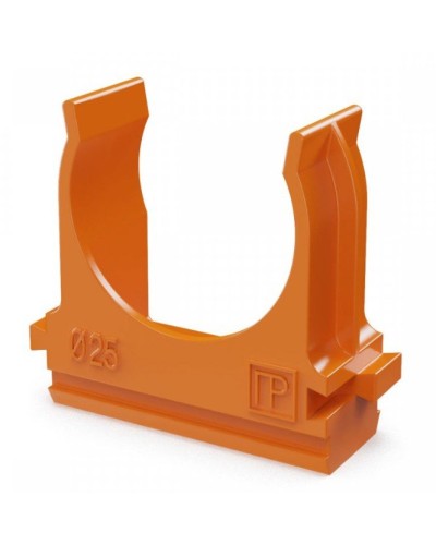 Крепёж-клипса для труб АБС-пластик оранжевая D25 (100 шт) (PR13.0065). Крепление для труб ПВХ. Промрукав в Бийске