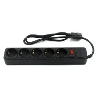 SP5B-110U. Сетевой фильтр 5 розеток, 1м, черный. 5bites