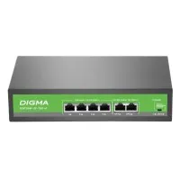 DSP204F-2F-T80 DSP204F-2F-T80 V1 (L2) 6х100Мбит/с 4PoE 4PoE+ 80W. Коммутатор с питанием по PoE. Digma