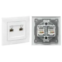 Валенсия розетка комп RJ-45 2-местная (EWK02-035-10). Розетка комп RJ-45 2-местная. EKF