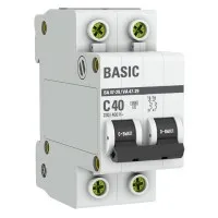 Автоматический выключатель 2P 40А (C) 4,5кА ВА 47-29 Basic (mcb4729-2-40C). Автоматический выключатель. EKF