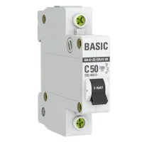 Автоматический выключатель 1P 50А (C) 4,5кА ВА 47-29 Basic (mcb4729-1-50C). Автоматический выключатель. EKF
