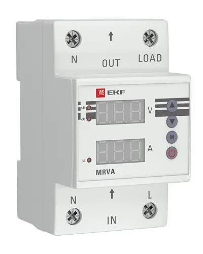 MRVA 63A PROxima (MRVA-63A). Реле напряжения и тока с дисплеем. EKF в Бийске