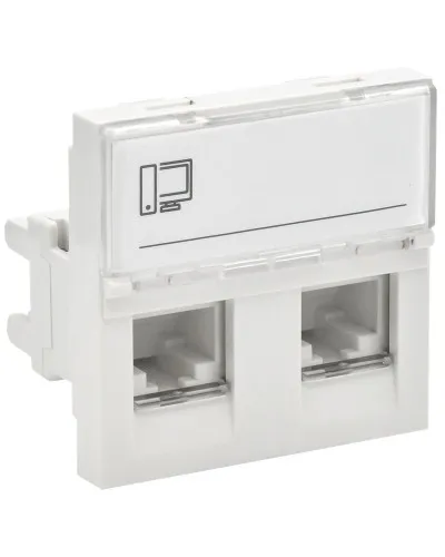Розетка RJ45 кат.5E PRIMER РКИ-22-00-П-5 белый IEK (PR-KK40D-RI-0-2-2C5EU-K01). Розетка RJ-45. IEK в Бийске