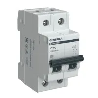 GENERICA ВА47-29М 2P C 25А 4,5кА (MVA21-2-025-C-G). Автоматический выключатель. IEK