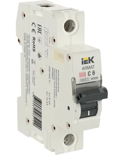 M06N 1P C 6А 6кА ARMAT (AR-M06N-1-C006). Автоматический выключатель. IEK в Бийске