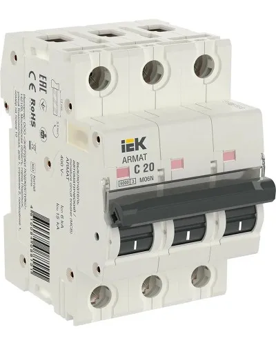 M06N 3P C 20А 6кА ARMAT (AR-M06N-3-C020). Автоматический выключатель. IEK в Бийске