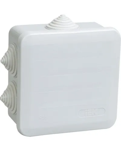 Коробка распаячная КМ41255 100х100х50 открытой проводки IP44 6 гермовводов серая (UKOZ11-100-100-050-K41-44). Коробка распаячная безгалогенная (HF) с защелкивающейся крышкой. IEK в Бийске