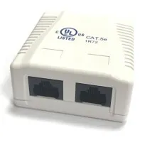 RJ-45-2 (8P8C) CAT5e, 2 выхода (LISTED) компьютерная розетка: Розетка компьютерная 2 выхода