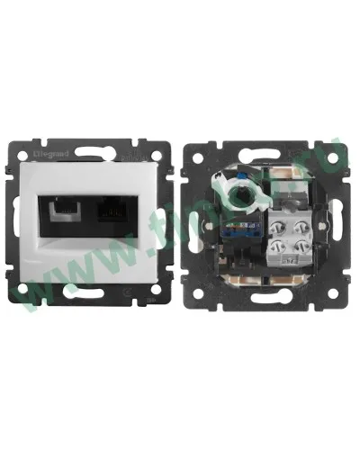 Розетка Valena 2xRJ11+RJ45 Cat.6, белый (770080). Розетка. LegranD в Бийске