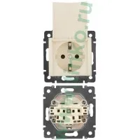 Розетка Valena 2К+3 с откидной крышкой, на винтах 16 А 250В, слоновая кость (774322). Розетка. LegranD