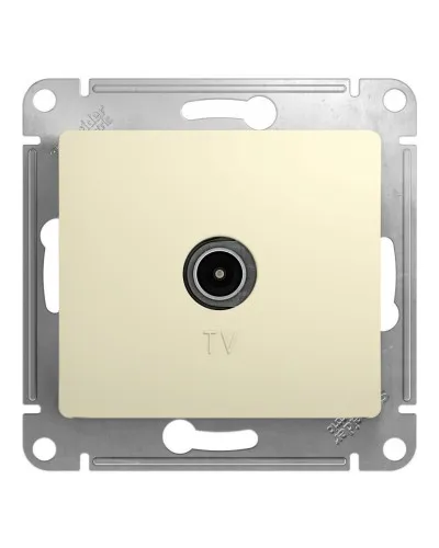 Glossa розетка TV антенна коннектор, 1-местная, скрытой установки, механизм, бежевый (GSL000293). Розетка TV антенна. Systeme Electric в Бийске