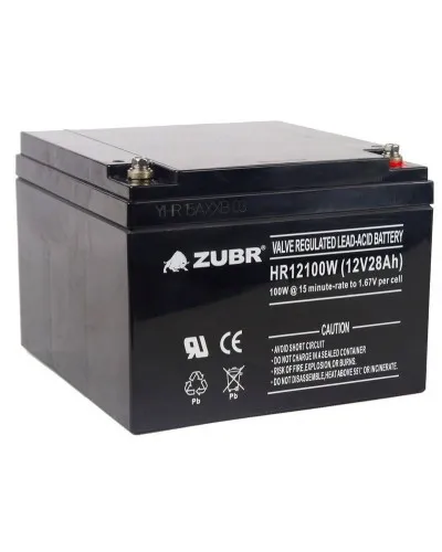 ZUBR HR 12100W (12V, 28Ah). Аккумулятор герметичный свинцово-кислотный. ZUBR в Бийске
