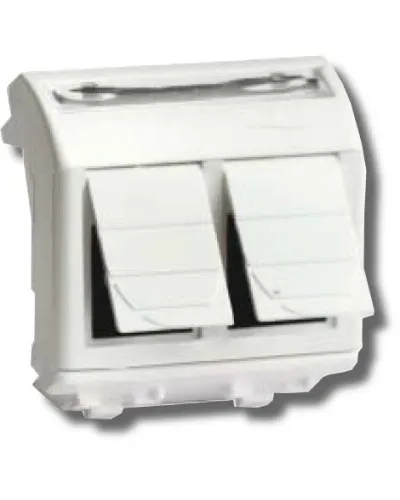 Розетка RJ-45 Brava 2 модуля белая (76656B): Розетка компьютерная с двумя разъёмами в Бийске