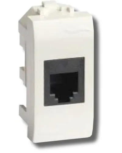 Розетка RJ-45 Brava 1 модуль белая (76457B): Розетка компьютерная экранированная с одним разъёмом в Бийске