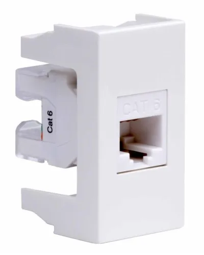 Розетка RJ-45 Viva 1 модуль кат.6A белая (45058). Розетка компьютерная экранированная с одним разъёмом. ДКС в Бийске