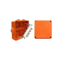 Коробка JBS100 100х100х55, 6 вых., 4P (1,5…6мм²) (43207HF): Коробка монтажная, огнестойкая, без галогена