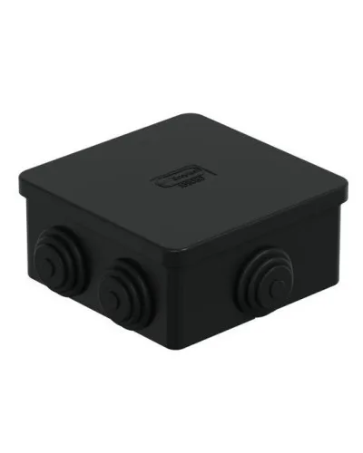 Коробка JBS080 85х85х40, 6 вых, IP44, черная (44006BL-1). Коробка монтажная. Экопласт в Бийске