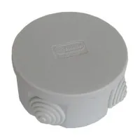 Коробка JBR080 D=80х40, 4 вых. IP44, серая (44005HF). Коробка монтажная, без галогена. Экопласт