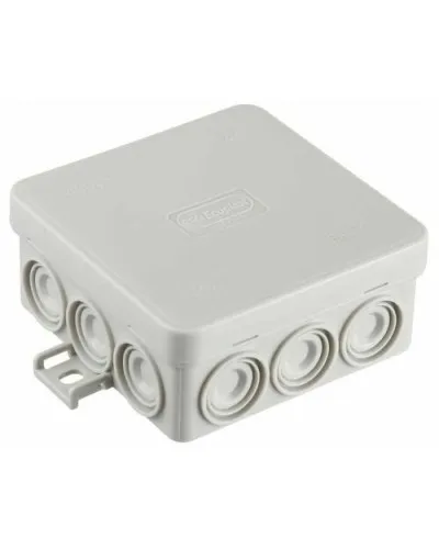 Коробка JBL085 85х85х38, 12 вых., 6P (0,15...2,5мм²) серая (43255HF-GR). Коробка монтажная, огнестойкая, без галогена. Экопласт в Бийске