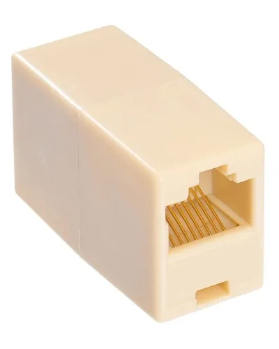 RJ-45 (розетка)-RJ-45 (розетка) (бежевый): Разъем распределительный в Бийске
