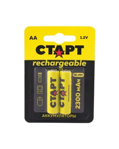 СТАРТ HR6 (AA, 2300 mah), упак. 2 шт. БЛИСТЕР. Перезаряжаемые аккумуляторы. СТАРТ в Бийске